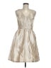 Adrianna Papell 100% Polyester Metallic Silver Tan Cocktail Dress Size 6 - photo 1