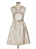 Adrianna Papell 100% Polyester Metallic Silver Tan Cocktail Dress Size 6 - photo 2