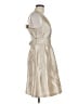 Adrianna Papell 100% Polyester Metallic Silver Tan Cocktail Dress Size 6 - photo 4