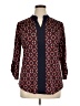 Perseption Concept Argyle Burgundy 3/4 Sleeve Blouse Size XL - photo 1
