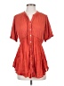 Anthology Orange Short Sleeve Blouse Size XS - photo 1