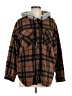 iris 100% Polyester Plaid Brown Coat Size M - photo 1