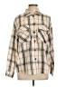 Shein Plaid Tan Long Sleeve Blouse Size 6 - photo 1