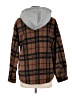 iris 100% Polyester Plaid Brown Coat Size M - photo 2