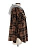 iris 100% Polyester Plaid Brown Coat Size M - photo 4