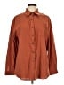 Assorted Brands 100% Cotton Solid Brown Orange Long Sleeve Button-Down Shirt Size L - photo 1