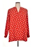 Anne Klein 100% Polyester Hearts Red Long Sleeve Blouse Size 1X - photo 1