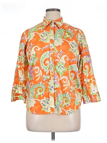 Lauren by Ralph Lauren 3/4 Sleeve Button-Down Shirt (view 1)