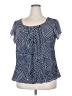 DressBarn 100% Polyester Blue Short Sleeve Blouse Size 18 - photo 1