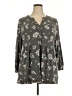 wonderly Floral Gray 3/4 Sleeve Blouse Size XXL - photo 1