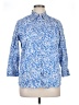 Chaps 100% Cotton Print Blue 3/4 Sleeve Button-Down Shirt Size XL - photo 1
