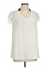 HD in Paris 100% Polyester Ivory Short Sleeve Blouse Size 12 - photo 1