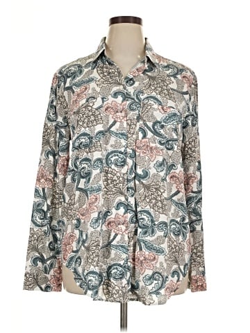 Ann Taylor LOFT Outlet Long Sleeve Button-Down Shirt (view 1)