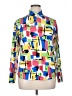 IBKUL Color Block Blue Long Sleeve Blouse Size XL - photo 1