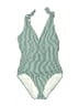 Ellen Tracy Stripes Green One Piece Swimsuit Size 10 - photo 1