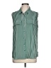 Worthington 100% Polyester Stripes Green Sleeveless Blouse Size L - photo 1