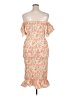 Dee Elly 100% Polyester Tropical Orange Cocktail Dress Size XL - photo 2