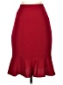 Unbranded 100% Polyester Solid Red Formal Skirt Size 2 (petite) - photo 1