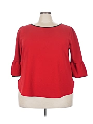 Green Envelope 3/4 Sleeve Top (view 1)