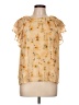 MELLODAY 100% Polyester Yellow Short Sleeve Blouse Size L - photo 1