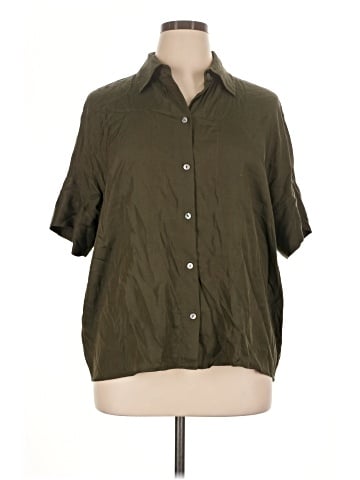 Vince. Short Sleeve Silk Top (view 1)