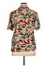 elevenparis. 100% Viscose Tropical Orange Short Sleeve Blouse Size XL - photo 2