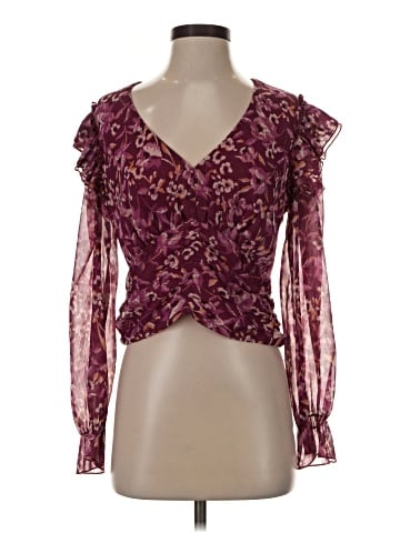 Aqua Long Sleeve Blouse (view 1)