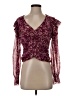 Aqua Burgundy Long Sleeve Blouse Size S - photo 1