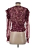 Aqua Burgundy Long Sleeve Blouse Size S - photo 2
