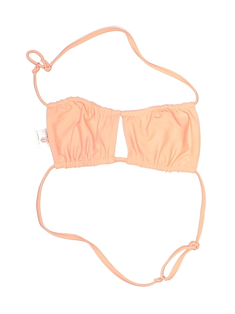 Pre-owned Tiger Mist Swimsuit Top Orange Solid Pattern Swimwear