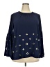 MICHAEL Michael Kors Blue Long Sleeve Blouse Size XXL - photo 1