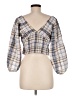 Arizona 100% Elastic Ivory Blue 3/4 Sleeve Blouse Size EU 38 / US 8 - photo 2