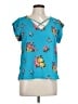 Lily White 100% Polyester Teal Short Sleeve Blouse Size L - photo 1