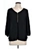 Bold Elements 100% Polyester Black 3/4 Sleeve Blouse Size L - photo 1
