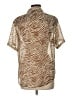 Wray 100% Polyester Animal Print Tan Short Sleeve Blouse Size L - photo 2