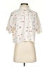 Fabletics Print Ivory Short Sleeve Blouse Size XS - photo 1