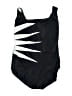 Longitude Graphic Black One Piece Swimsuit Size 12 - photo 1
