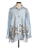 Zara 100% Polyester Blue Long Sleeve Blouse Size M - photo 1