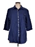 JSONG Collection Blue 3/4 Sleeve Button-Down Shirt Size L - photo 1