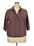 Woolrich 100% Cotton Brown 3/4 Sleeve Button-Down Shirt Size 2XL - photo 1