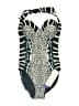 Unbranded Animal Print Black One Piece Swimsuit Size 8 - photo 1