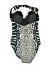 Unbranded Animal Print Black One Piece Swimsuit Size 8 - photo 2