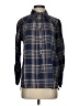 Max Studio 100% Rayon Plaid Blue Long Sleeve Button-Down Shirt Size S - photo 1