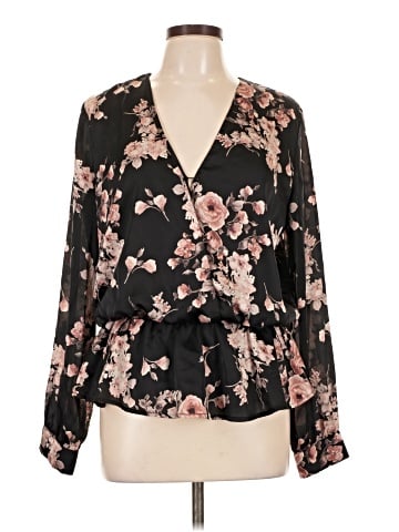 Olivia Grey Long Sleeve Blouse (view 1)