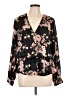 Olivia Grey Black Long Sleeve Blouse Size L - photo 1