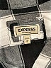 Express 100% Cotton Plaid White Silver Long Sleeve Button-Down Shirt Size M - photo 7