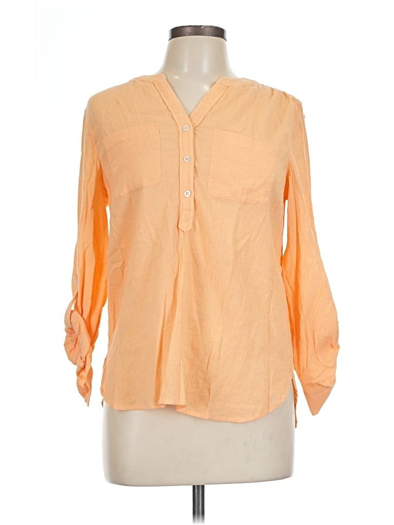 Pre-owned Talbots 3/4 Sleeve Blouse In Orange