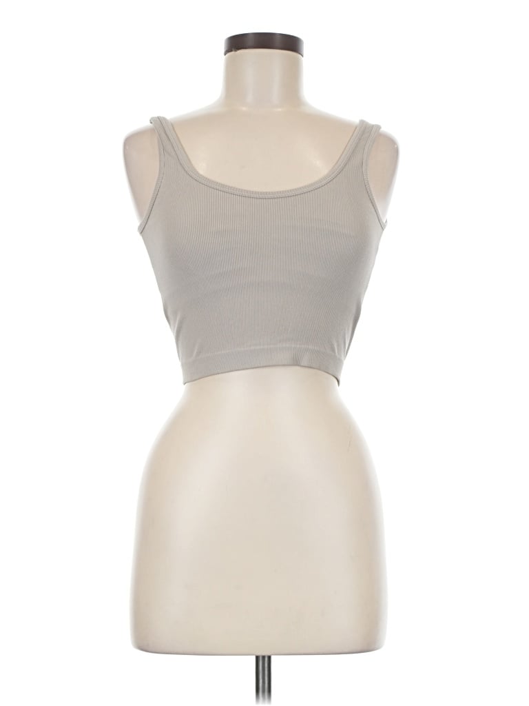 Pre-owned Pro-fit Tank Top Silver Strapless Neckline Tops