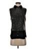 Sam Edelman Metallic Silver Sleeveless Button-Down Shirt Size S - photo 1