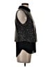 Sam Edelman Metallic Silver Sleeveless Button-Down Shirt Size S - photo 4